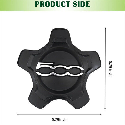 Cache-moyeu de roue pour 500X 2016-2022 6AN68LXHAA, noir 1