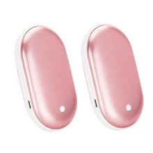 (Rose Gold) 2 Pack Rechargeable Hand Warmers Usb Power Bank Electric Pocket Heater Warmer