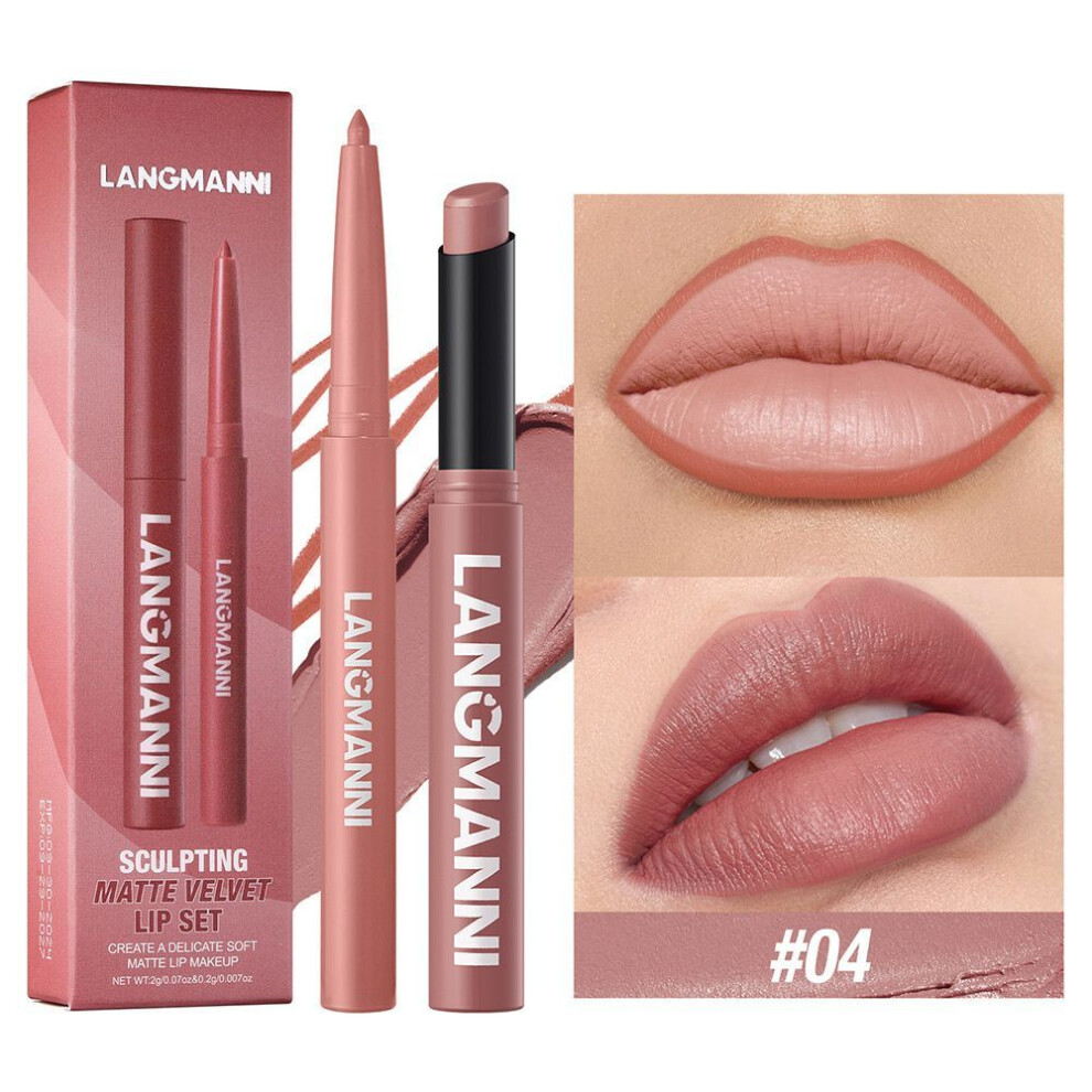 (Type#4) Langmanni 12-color Oblique Lipstick + Lip Liner Set Combination Matte Lip Set-image-OPC-PKDS6H2-NEW