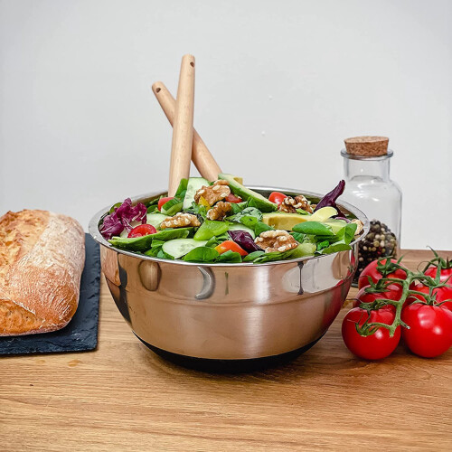 Stainless Steel Mixing Bowls Salad Bowl Non-Slip Stackable Serving 2