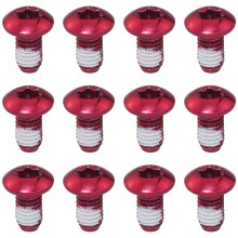 T25 Bicycle Disc Brake Rotor Bolts 12PCS Red M5x10mm Alloy Steel Compatible with Mountain Bike Motorcycle Road Bike