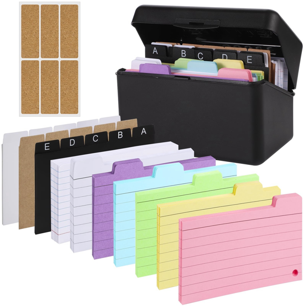 Index Card Holder Set,Index Box with 230 Assorted-image-OPC-PHSXBQ2-NEW