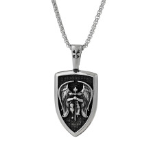 Elegant Stainless Steel Archangel Necklace Fashionable Men's