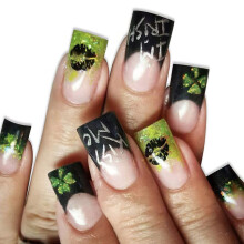 Square Fake Nail Saint Patrick's Day Press On Nail Artificial