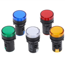 22mm Panel Mount LED Indicator Light Lamp for Power Electronics 12V 24V 110V 220V 380V - 220V Blue Color