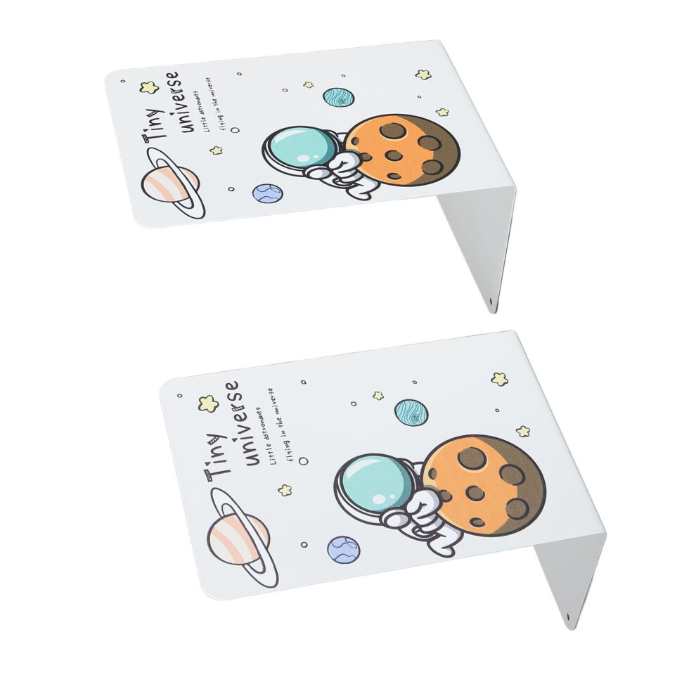 Heavy Duty Steel Bookends 2 Pack Non Skid White 5.1 Inch-image-OPC-PKDSFJT-NEW