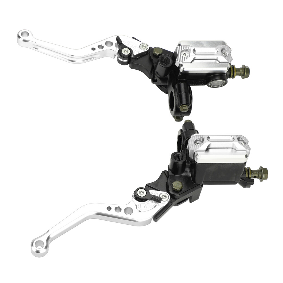 Universal Aluminum Alloy Hydraulic Brake Clutch Levers Kit For 22Mm Handlebar Silver 9331348522543