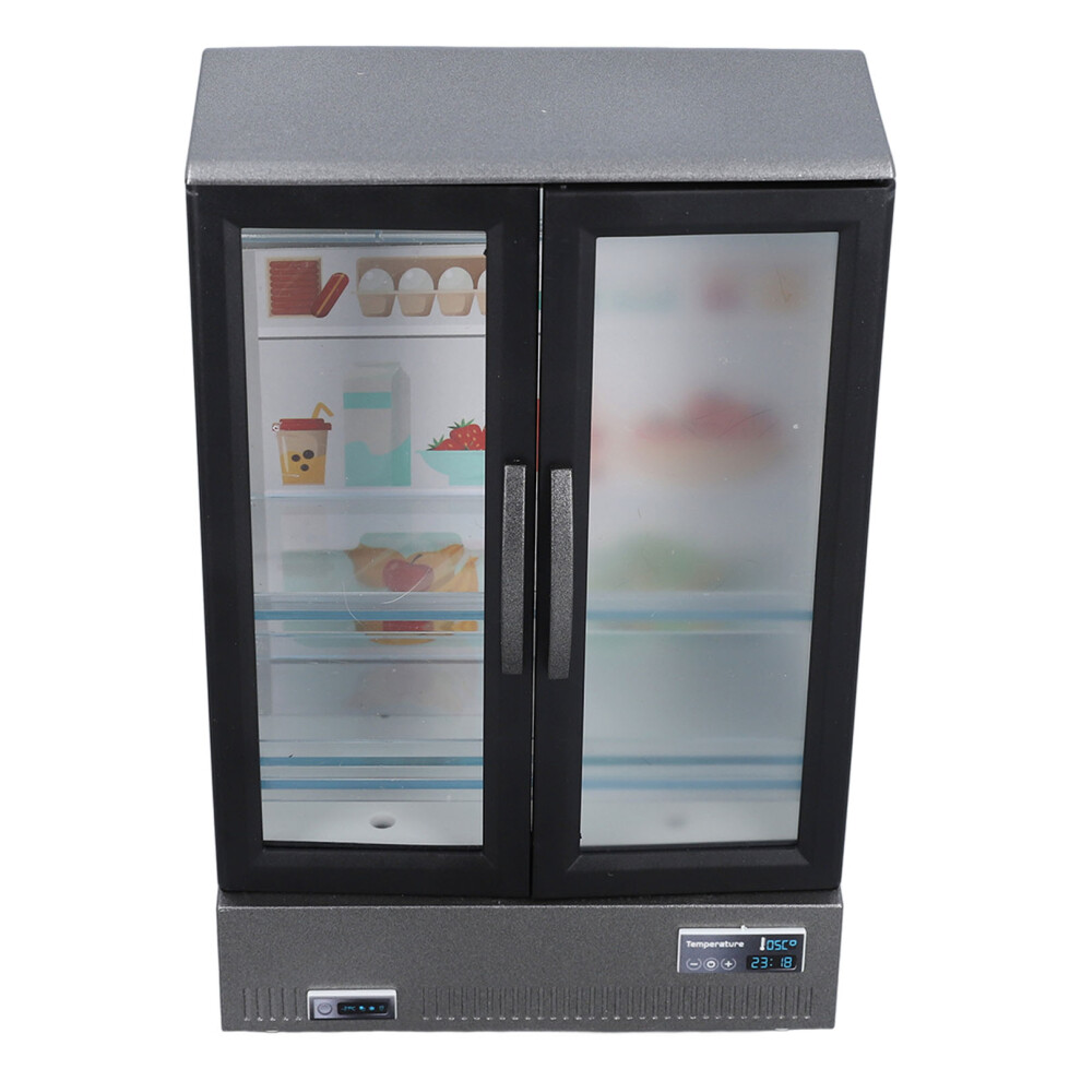 Dollhouse Miniature Refrigerator Freezer Dual Door Plastic Decoration