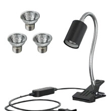 Reptile Heat Lamp,heating Lamp with Clamp Adjustable Habitat Basking Heat Lamp ,uva/uvb Light Lamp 360 Rotatable Clip