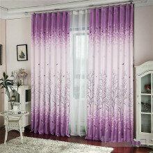 Lazada Hot Sale Purple Printed Money Tree Curtains (1m X 2m), Hook Hanging Method