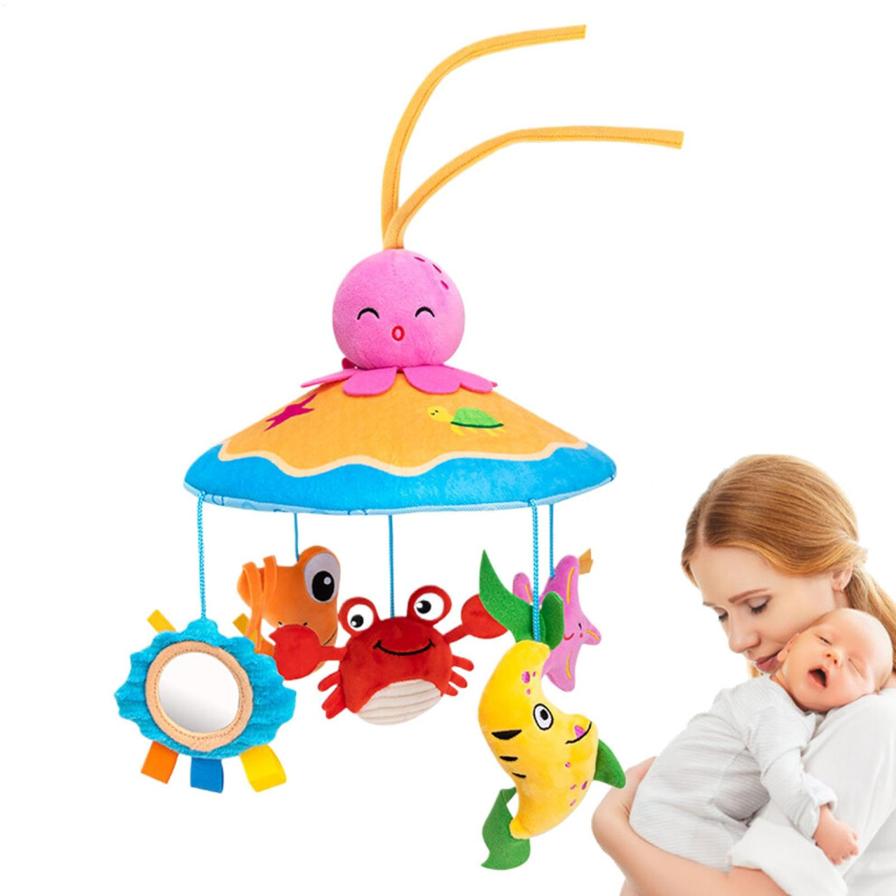Crib Mobile Toy for Baby Bassinet, Rotating Animal Nursery Decor, Educational Stroller Accessories for Visual Stimulation
