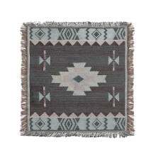 Multifunctional Thread Blanket Sofa W/ Tassel Design, Full Cover, Multicolor, High Quality, Leisure Picnic, 90x90cm