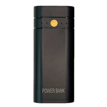 Battery Charger Case for Mobile Devices - Black External Battery Housing with Backflow Protection, Dual Battery Compatibility