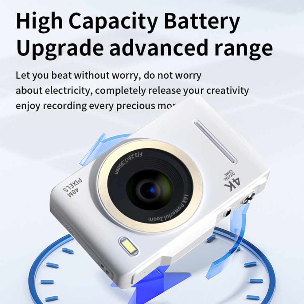 4K Digital Camera 48Mp 16X Zoom 2.8" Screen Auto Focus Anti-Shake Pink 7891348528980