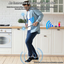 Versatile Smart Electronic Drum Kit - Motion Capture & Long Battery 79in