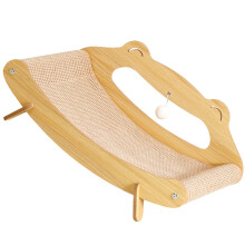 Play Pad Scratch Nest for Kittens Large Wooden Bed Scratcher with Post and Comfortable Platform