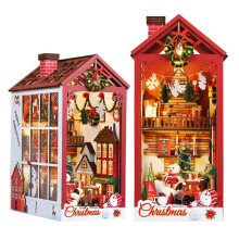 (English version) luminous decorative miniature house model toys diy hut book stand desktop ornament (Purchase Remarks: with tools glue.) (* Only mate