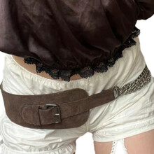 Western Corset Belt Adjustable Waistband Chain Fabric Belt for