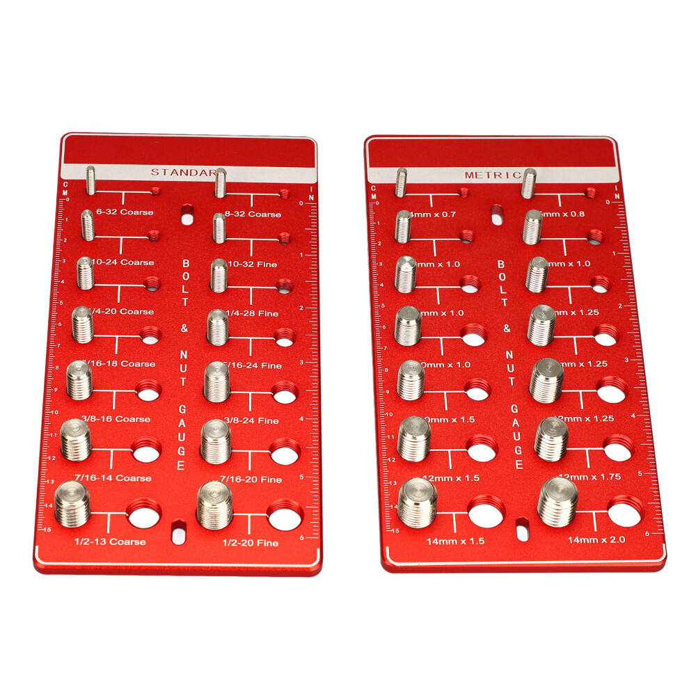 2PCS Aluminum 14mm Metric & Standard Thread Checker Gauge High Accuracy-image-OPC-PKDSM2D-NEW