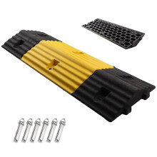 31" Rubber Speed Bumps for Driveway, 3" Height Modular Road Hump, 110,000 lbs Load Capacity for Gravel and Asphalt Surfaces