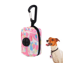 Pet Poop Bag Holder with Zip Cover and Carabiner Clip, Lightweight Dog Waste Bag Dispenser for Outdoor Use, Trainer Accessory