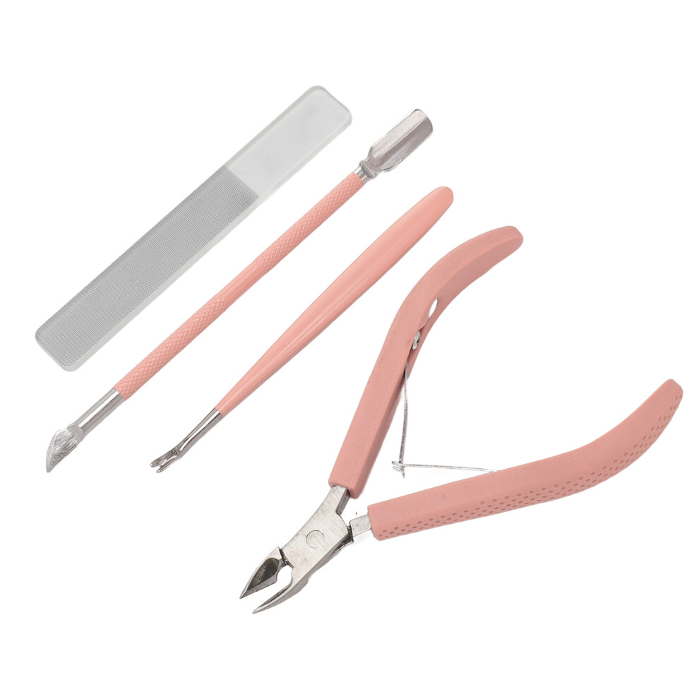 Pink Stainless Steel Manicure Kit Â Portable Multifunctional Nail Clippers Set