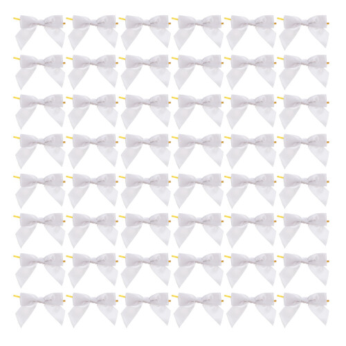 50pcs 4.13" Satin Bows with Twist Ties for Wrapping