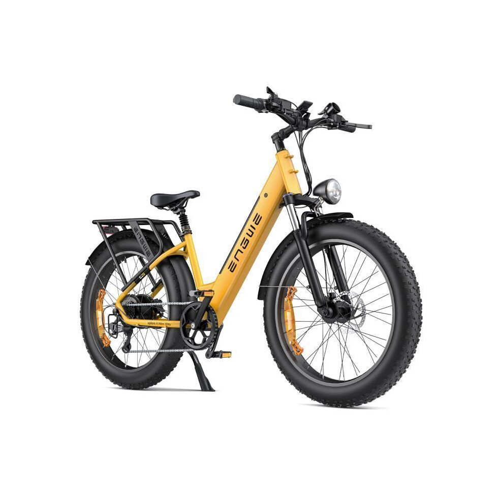 Engwe Electric Bike E26 St Range 140Km Motor 250W Battery 48V16ah Front Suspension Snow Tires 26 Inches Vtc Fat Bike Yellow