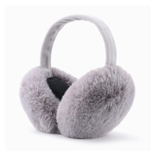 Warm Earmuffs Winter Plush Fur Headphones Unisex Ear Warmers Gray Fashion Ear Cover Headband for Girls Christmas