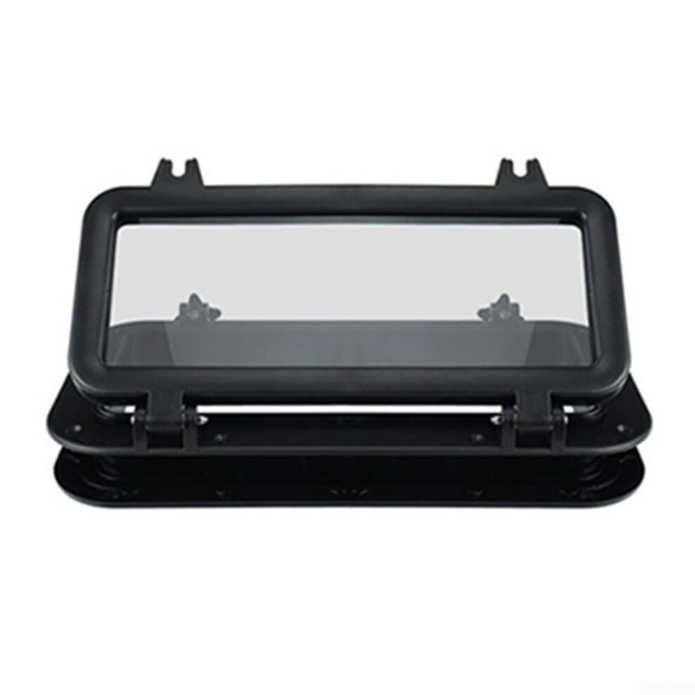 Marine Grade Rectangular Window Porthole Skylight Ventilation System 40X20 Cm With Privacy Screen For Rv Camper Trailer Black 6038364267221