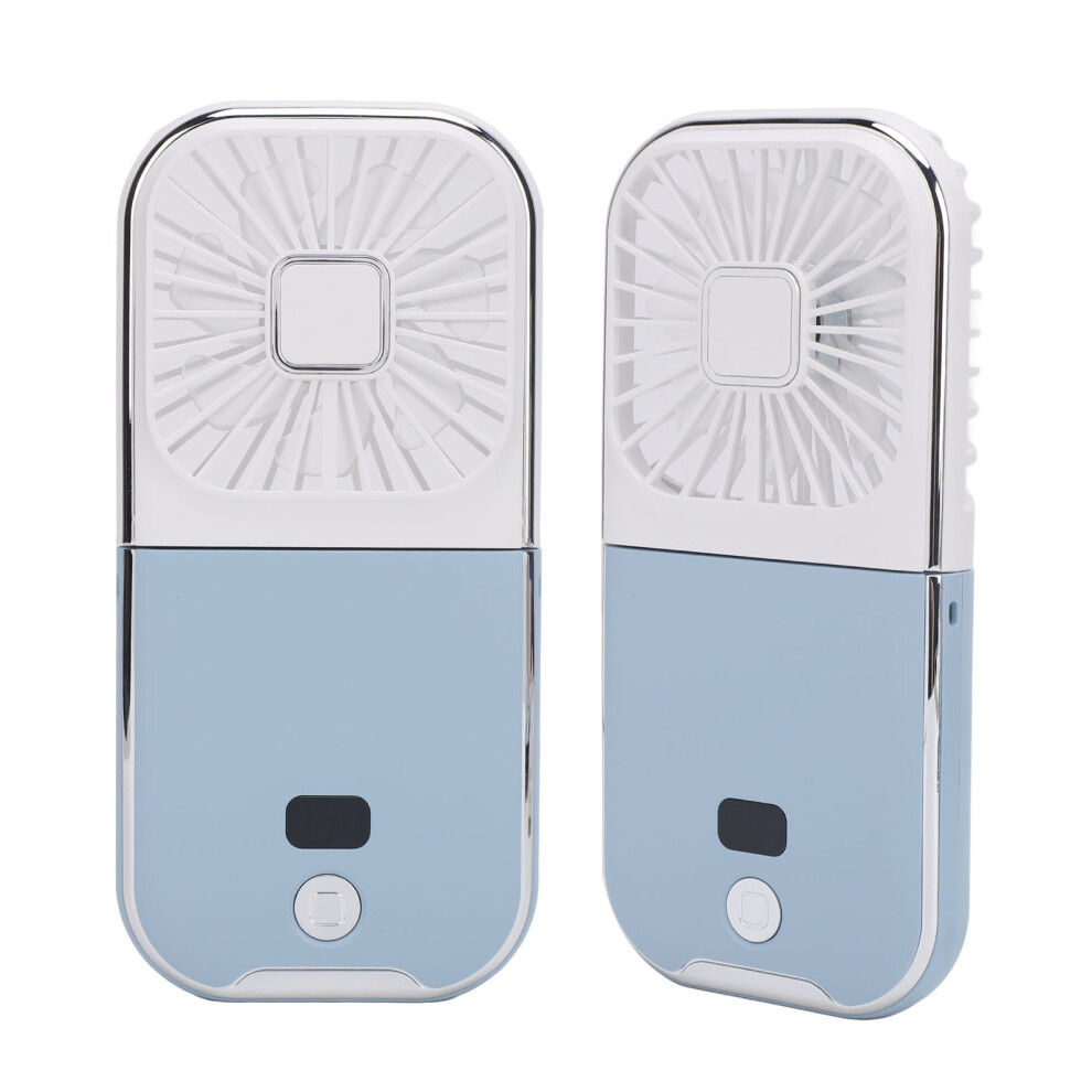 Blue/White Portable Foldable Handheld & Desktop Fan With Low Noise