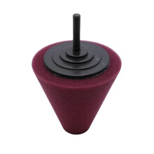 Car Polishing Pad Buffing Foam Sponge Cone Polisher Kit for Automotive Waxing and Wheel Hub Detailing, Brown