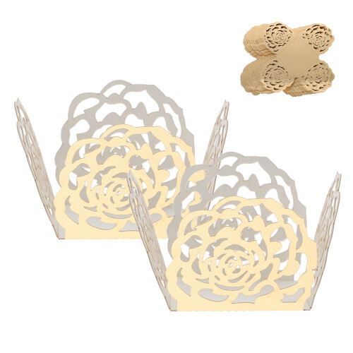 100pcs Hollow Rose Chocolate Candy Cups Wrappers