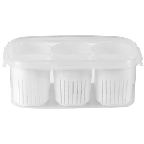 Fridge Transparent 6-Compartment Kitchen Onion Draining Food Container