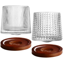2 Sets Home Milk Cups Wine Whiskey Drink Cups with Coasters