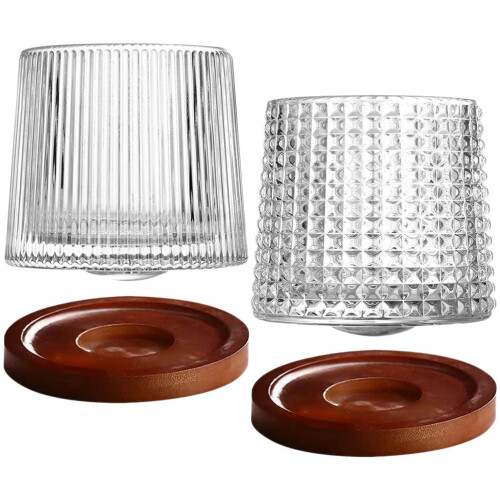 2 Sets Home Milk Cups Wine Whiskey Drink Cups with Coasters