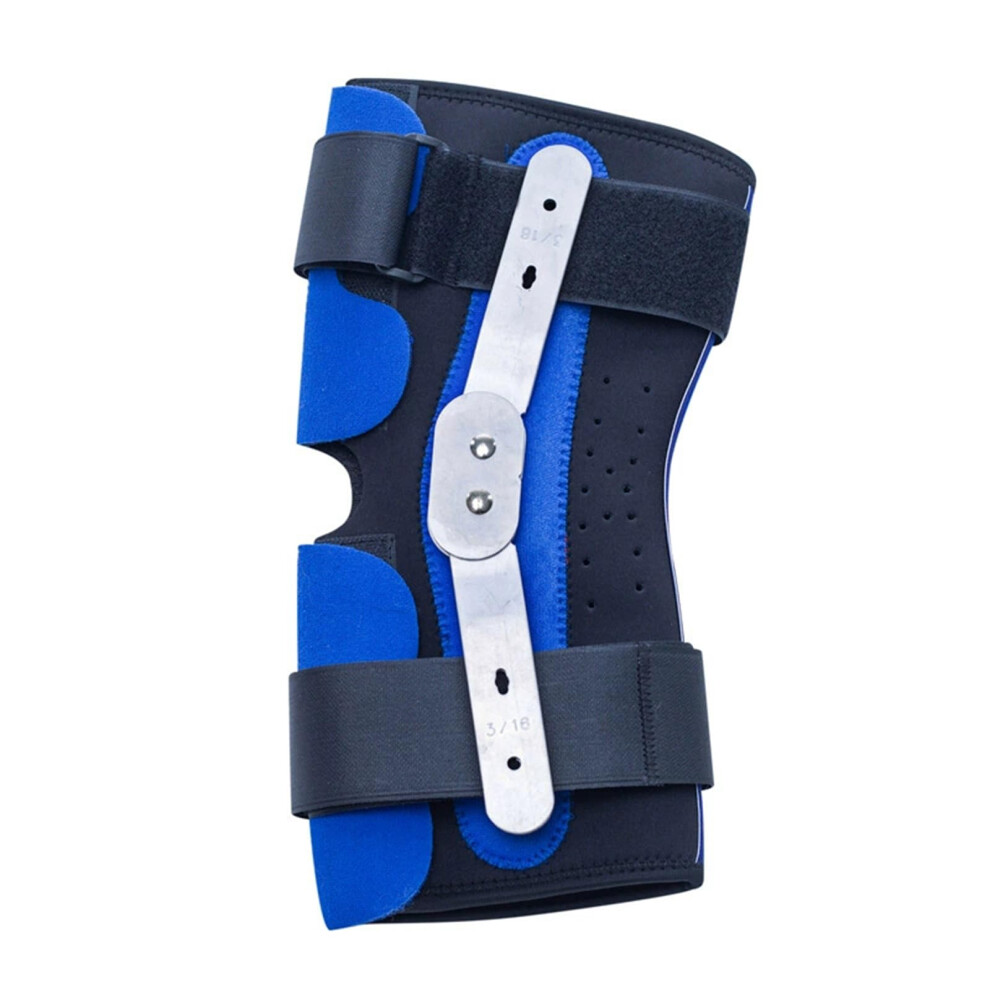 Hinged Knee Brace for Men and Women, Adjustable Sports Knee Support with Side Stabilizers and Open Patella Design