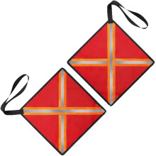 Kayak Towing Flag 2Pcs Red Warning Flags with Webbing for Canoes and Kayaks Accessories Easy to Use Travel Flags