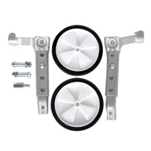 Castor Wheels Fixed Castors for Kids Bikes, 12-20 Inch Wheel Stabilizers, White Training Wheels 11x2.5 cm