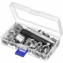 Eyelet Punch Set for Tents and Tarps with Hole Cutter, Mandrel, 100 Grommets, and Durable Metal Construction