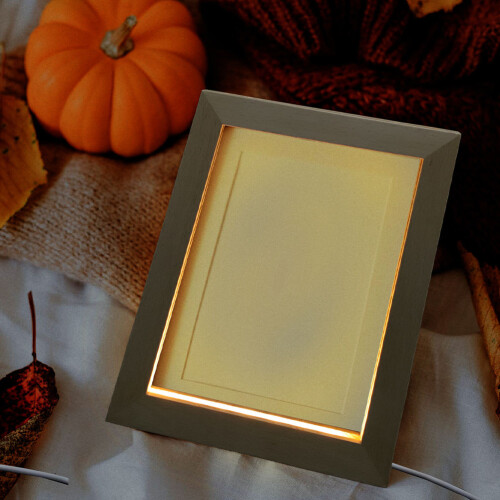 Solid Wood Photo Frame 23.00x17.00x1.80cm Light Brown 2