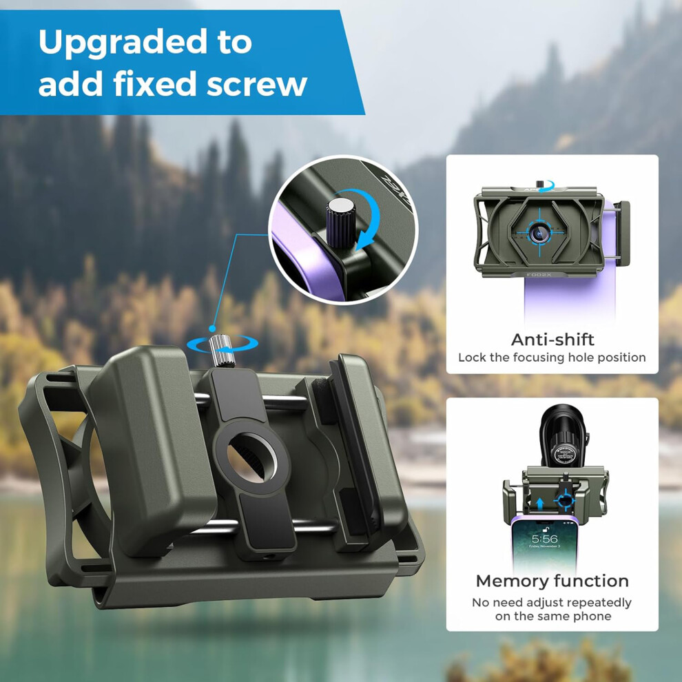 Apexel Apl-F002x Telescope Phone Adapter 360 Rotatable, 66-95Mm Clamp, Remote Shutter 9471348545781