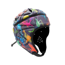 Soft Helmet Rugby Helmet for Adults and Youth, Breathable Padded Headguard, Adjustable Soft Goalie Headgear in Colorful Designs