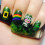 24x Saint Patricks Day Press On Nail Rainbow Lip Print False 1