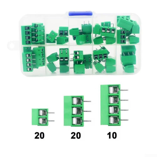 50 Pieces 5.0mm PCB Mount Screw Terminal Blocks Blue for Easy Installation in Electronics Projects and Devices 2