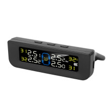Schwarz Solar TPMS 4-Sensor LCD 400mAh 0-116psi IP68