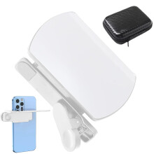 Phone Mirror Reflection Clip | Portable HD Glass Photography Reflector for Travel, Video Recording, Selfies, Outdoor Streaming - White