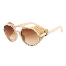 Steampunk Polarized Sunglasses with UV-Blocking Round Frames