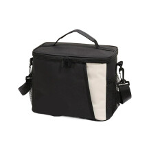 Picnic Bag Portable Hand-held Lunch Bag with Shoulder Strap, Black Outdoor Food Bag for Students, Insulated Lunch Tote