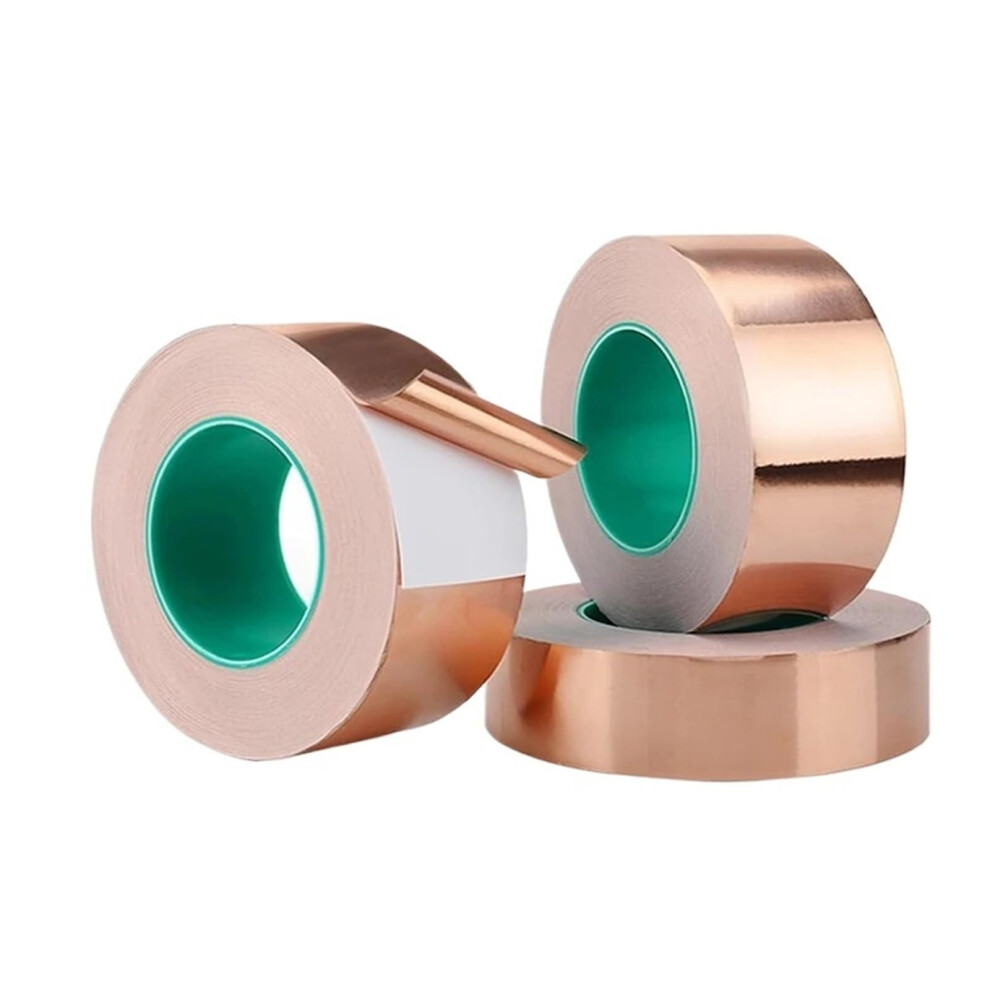 20M Copper Foil Tape 20mm Width Double-Sided Adhesive for DIY Soldering and Electrical Repairs-image-OPC-PKDTF8V-NEW